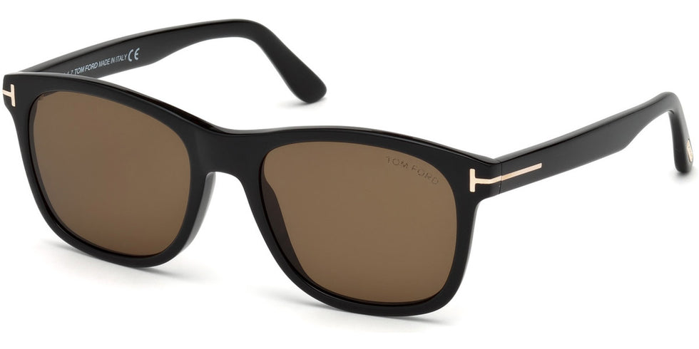 Tom Ford® FT0595 Eric-02 FT0595 Eric-02 01J 55 - 01J - Shiny Black, Rose Gold T Logo/ Roviex Lenses Sunglasses