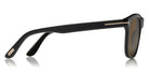 Tom Ford® FT0595 Eric-02 FT0595 Eric-02 01J 55 - 01J - Shiny Black, Rose Gold T Logo/ Roviex Lenses Sunglasses