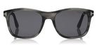 Tom Ford® FT0595 Eric-02 FT0595 Eric-02 20A 55 - 20A - Shiny Striped Grey, Palladium T Logo/ Smoke Lenses Sunglasses