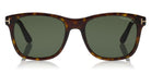 Tom Ford® FT0595 Eric-02 FT0595 Eric-02 52D 55 - 52D - Shiny Dark Havana, Palladium T Logo/ Blue Polarized Lenses Sunglasses
