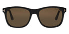 Tom Ford® FT0595 Eric-02 FT0595 Eric-02 52N 55 - 52N - Shiny Dark Havana, Rose Gold T Logo/ Green Lenses Sunglasses