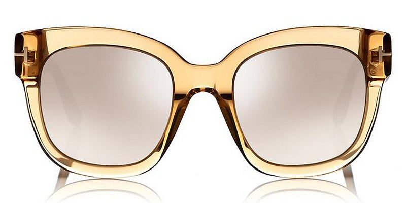 Tom Ford® FT0613 Beatrix-02 FT0613 Beatrix-02 45F 52 - Transparent Champagne/Rose Gold "T" Logo Sunglasses