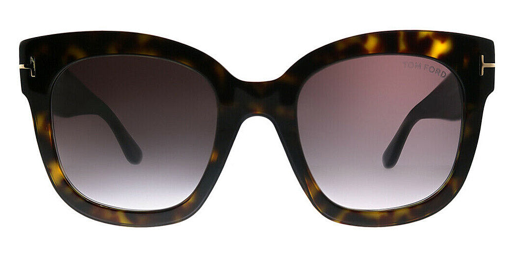 Tom Ford® FT0613 Beatrix-02 FT0613 Beatrix-02 52T 52 - Shiny Classic Dark Havana/Rose Gold T Logo Sunglasses