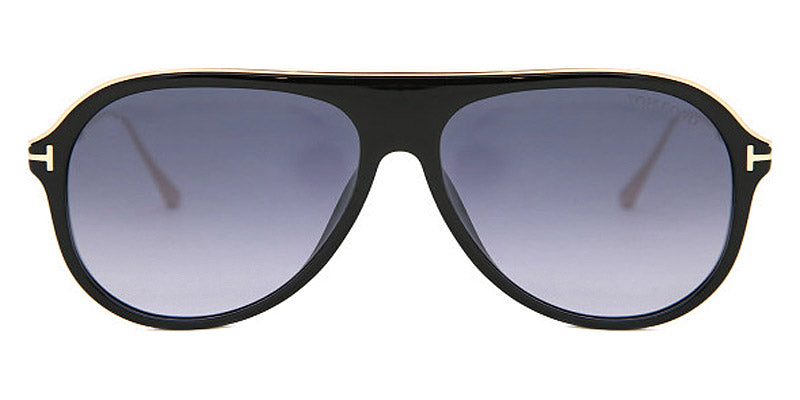 Tom Ford® FT0624 Nicholai-02 FT0624 Nicholai-02 01C 57 - Shiny Black/Rose Gold Sunglasses