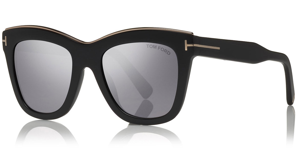 Tom Ford® FT0685 Julie FT0685 Julie 01C 52 - 01C - Shiny Black/ Gradient Smoke W. Silver Flash Lenses Sunglasses