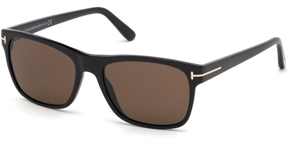 Tom Ford® FT0698 Giulio FT0698 Giulio 01J 59 - 01J - Shiny Black/ Brown Lenses Sunglasses