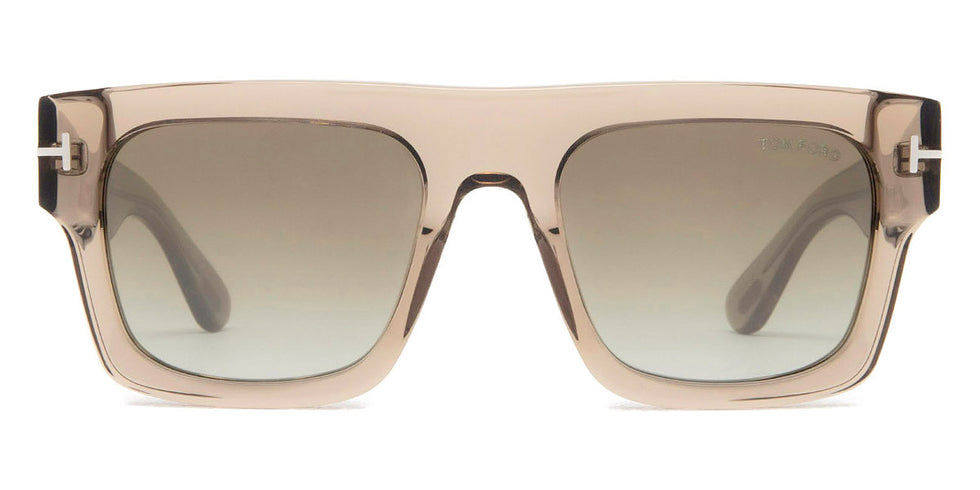 Tom Ford® FT0711 Fausto FT0711 Fausto 47Q 53 - 47Q - Shiny Transparent Oyster / Gradient Brown Lenses Sunglasses
