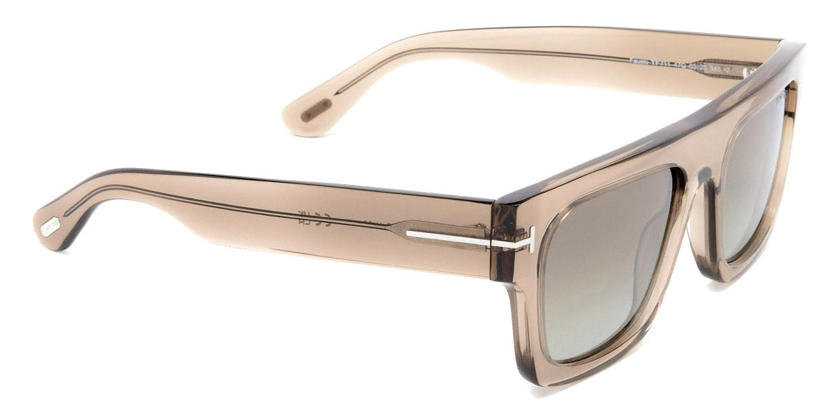 Tom Ford® FT0711 Fausto FT0711 Fausto 47Q 53 - 47Q - Shiny Transparent Oyster / Gradient Brown Lenses Sunglasses