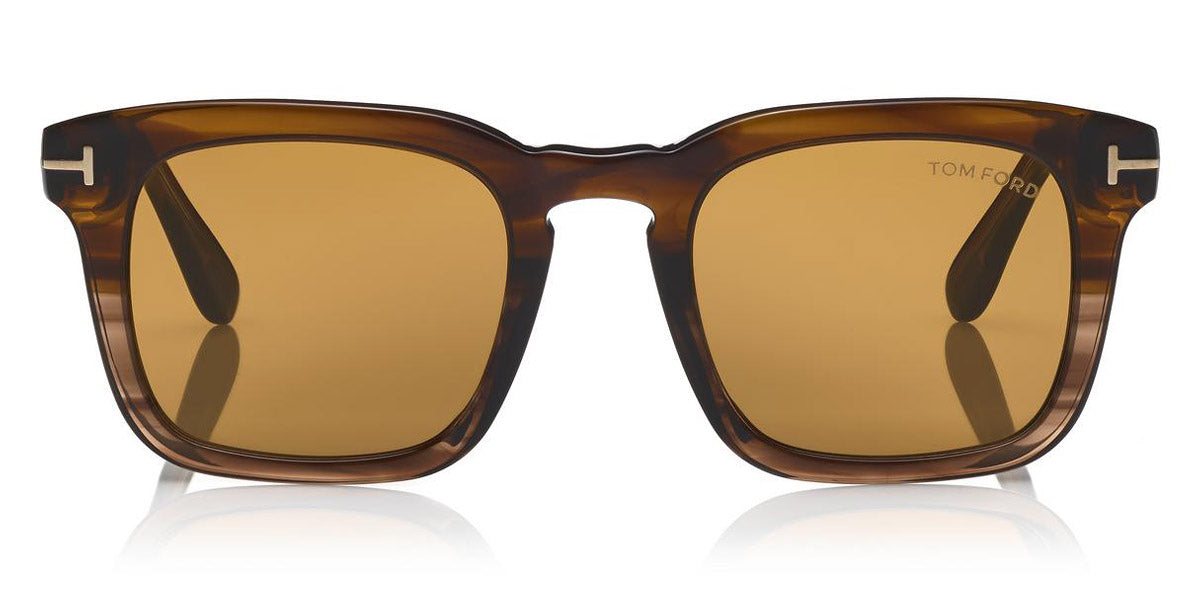 Tom Ford® FT0751 Dax FT0751 Dax 55E 50 - Dark Brown Fade To Light Striped Brown Sunglasses