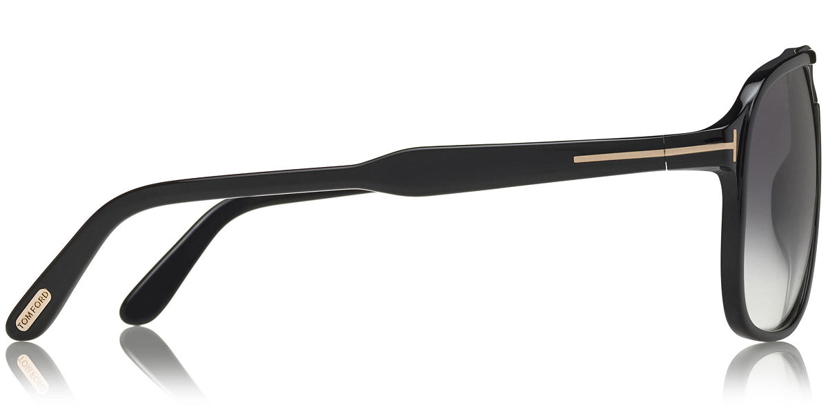Tom Ford® FT0753 Raoul FT0753 Raoul 01B 62 - 01B - Shiny Black/ Gradient Smoke Lenses Sunglasses