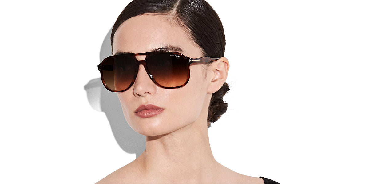 Tom Ford® FT0753 Raoul FT0753 Raoul 01B 62 - 01B - Shiny Black/ Gradient Smoke Lenses Sunglasses