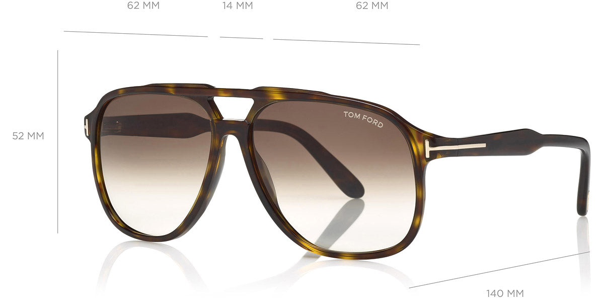 Tom Ford® FT0753 Raoul FT0753 Raoul 52K 62 - 52K - Shiny Classic Dark Havana/ Gradient Roviex Lenses Sunglasses