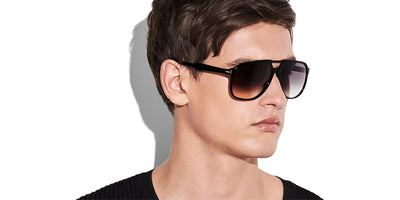 Tom Ford® FT0753 Raoul FT0753 Raoul 52K 62 - 52K - Shiny Classic Dark Havana/ Gradient Roviex Lenses Sunglasses