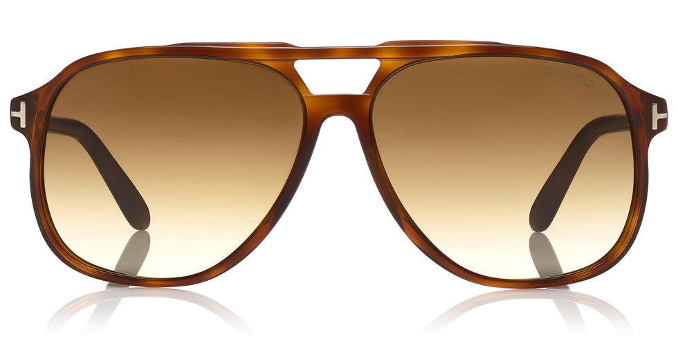 Tom Ford® FT0753 Raoul FT0753 Raoul 53F 62 - 53F - Shiny Blonde Havana/ Gradient Brown Lenses Sunglasses