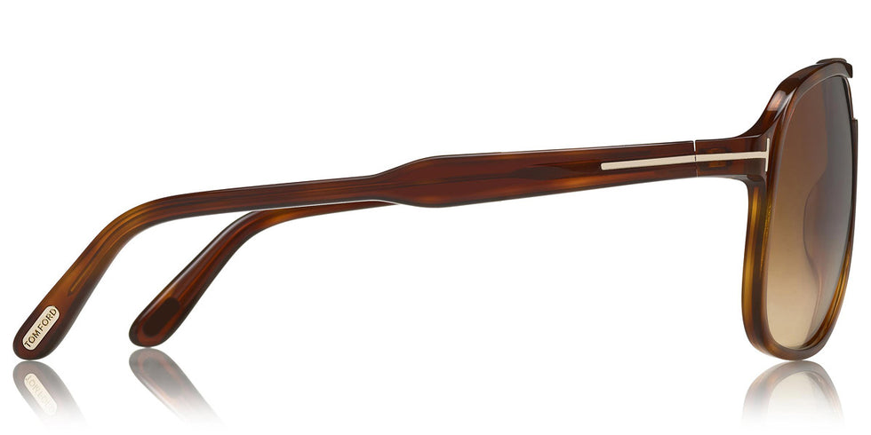 Tom Ford® FT0753 Raoul FT0753 Raoul 53F 62 - 53F - Shiny Blonde Havana/ Gradient Brown Lenses Sunglasses