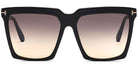 Tom Ford® FT0764 Sabrina-02 FT0764 Sabrina-02 01B 58 - 01B - Shiny Black/ Smoke Gradient Yellow Lenses Sunglasses