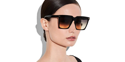 Tom Ford® FT0764 Sabrina-02 FT0764 Sabrina-02 01B 58 - 01B - Shiny Black/ Smoke Gradient Yellow Lenses Sunglasses