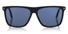 Tom Ford® FT0832 Fletcher FT0832 Fletcher 01V 57 - 01V - Shiny Black / Blue Lenses Sunglasses
