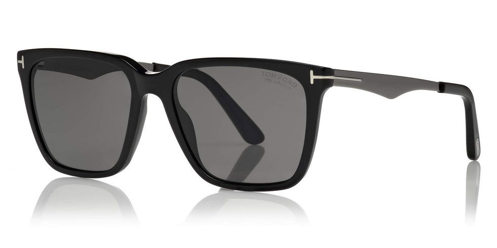 Tom Ford® FT0862 Garrett FT0862 Garrett 56C 54 - 56C - Havana & Grey Front W. Palladium Temples / Smoke Lenses W. Silver Fl. Sunglasses