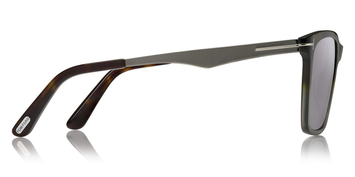 Tom Ford® FT0862 Garrett FT0862 Garrett 56C 56 - 56C - Havana & Grey Front W. Palladium Temples / Smoke Lenses W. Silver Fl. Sunglasses