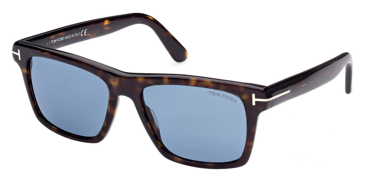 Tom Ford® FT0906 Buckley-02 FT0906 Buckley-02 52V 56 - 52V - Shiny Classic Dark Havana / Blue Lenses Sunglasses