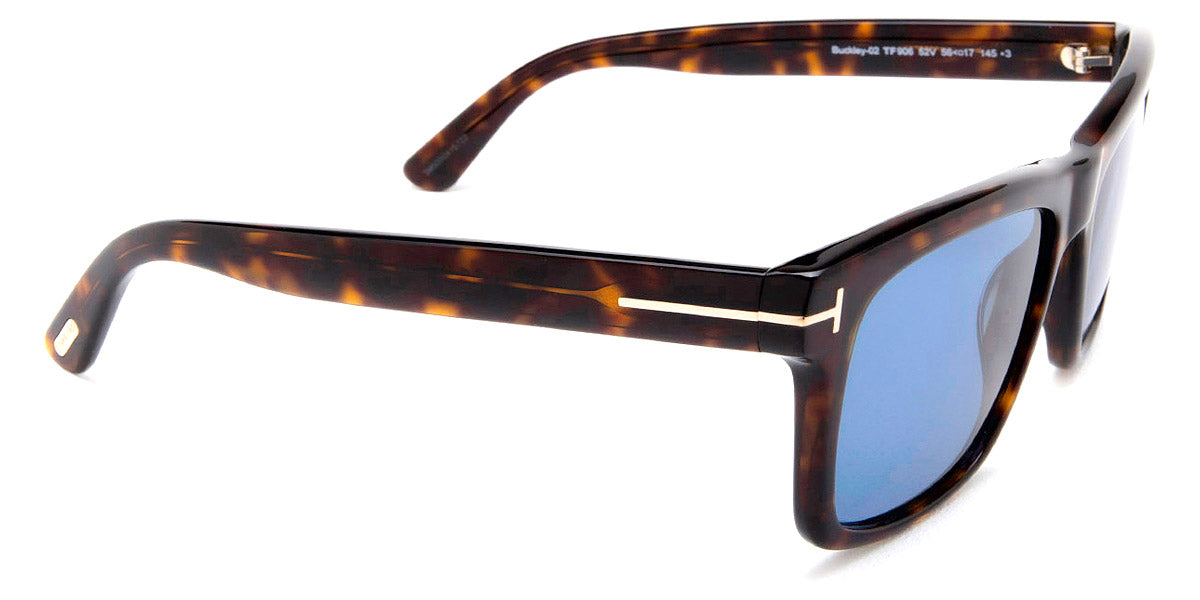 Tom Ford® FT0906 Buckley-02 FT0906 Buckley-02 52V 56 - 52V - Shiny Classic Dark Havana / Blue Lenses Sunglasses