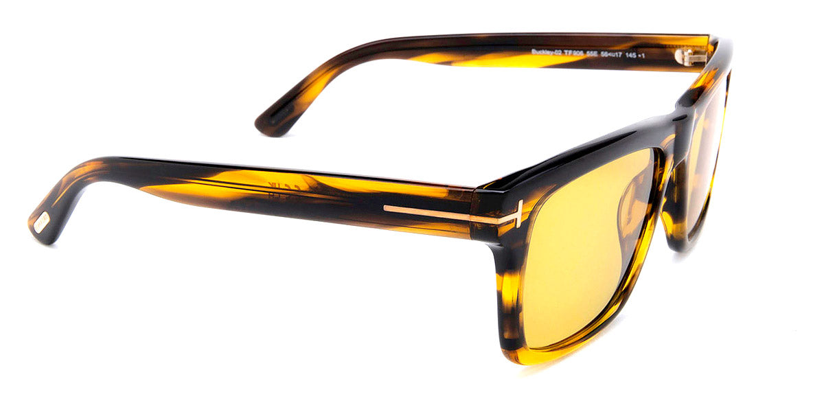 Tom Ford® FT0906 Buckley-02 - Shiy Brown with Amber Stripes