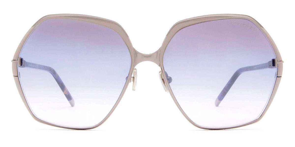 Tom Ford® FT0912 Fonda-02 FT0912 Fonda-02 14B 60 - Shiny Light Ruthenium With Violet Havana Sunglasses