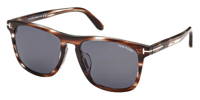 Tom Ford® FT0930-F Gerard-02 FT0930-F Gerard-02 56A 56 - 56A - Shiny Striped Brown Havana / Smoke Lenses Sunglasses
