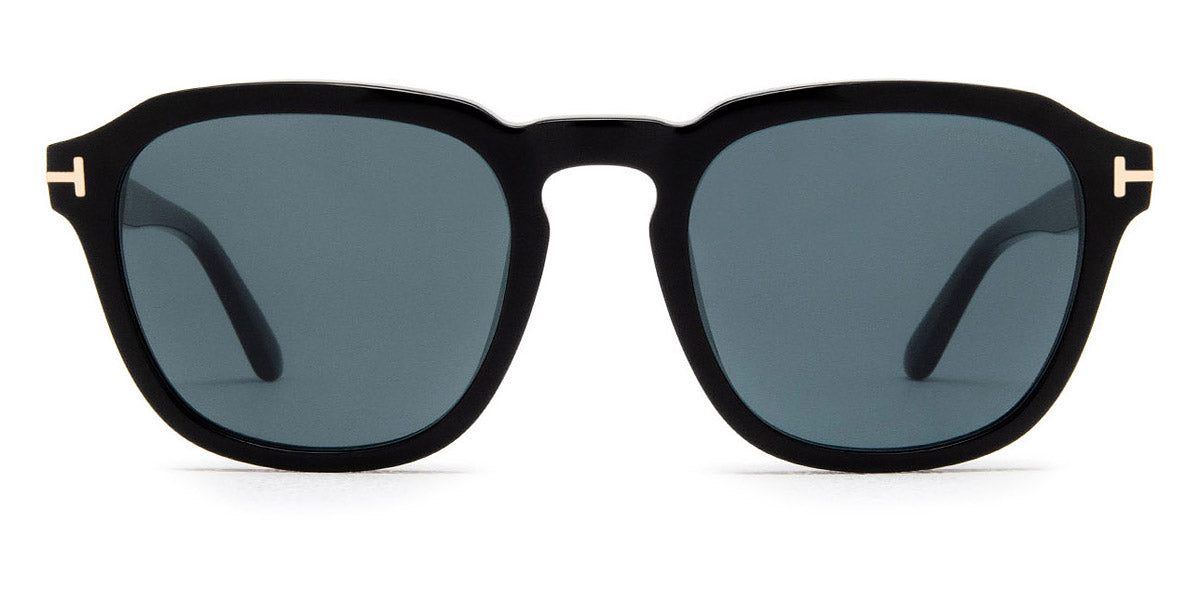 Tom Ford® FT0931 Avery FT0931 Avery 01V 52 - 01V - Shiny Black/ Dark Teal Lenses Sunglasses