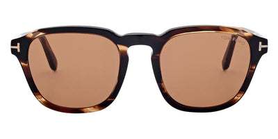 Tom Ford® FT0931 Avery FT0931 Avery 56E 52 - 56E - Shiny Warm Brown With Amber Stripes/ Brown Lenses Sunglasses