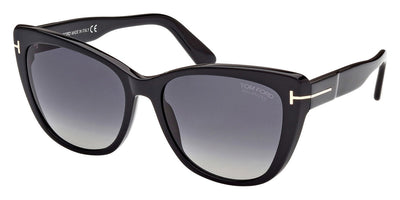 Tom Ford® FT0937 Nora FT0937 Nora 01D 57 - 01D - Shiny Black / Polarized Gradient Smoke-To-Pale Pink Lenses Sunglasses