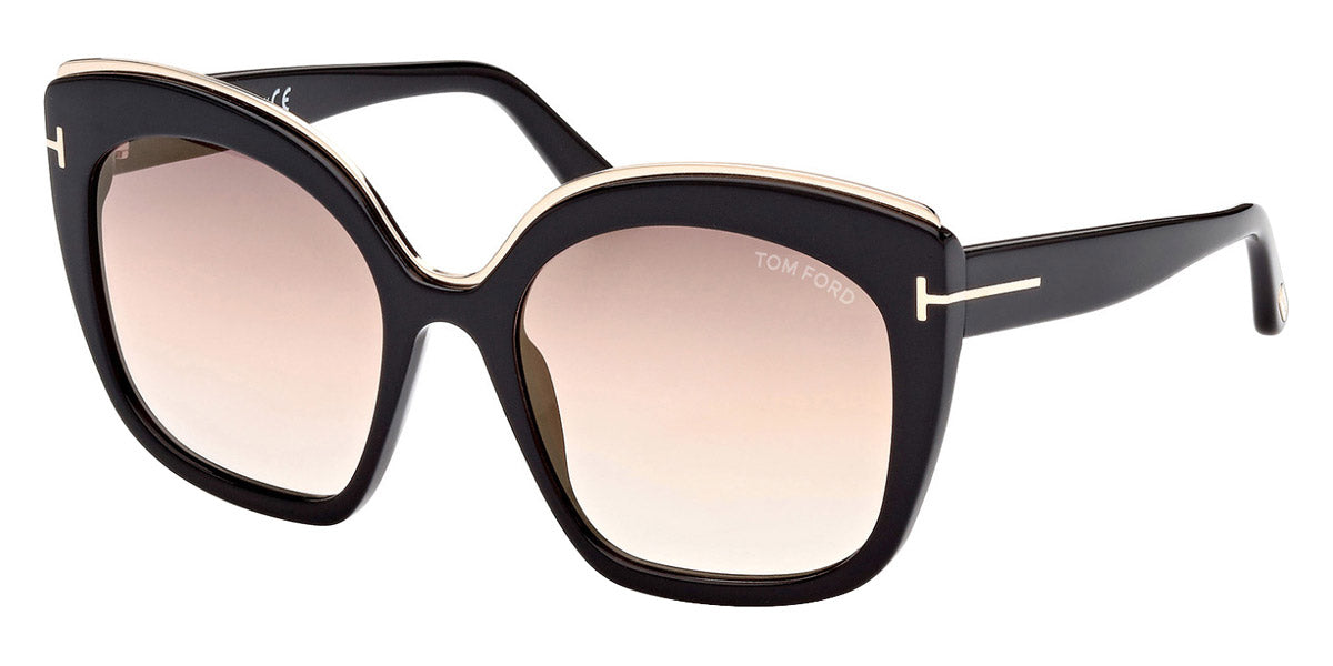 Tom Ford® FT0944 Chantalle FT0944 Chantalle 01B 55 - Shiny Black With Palladium Sunglasses