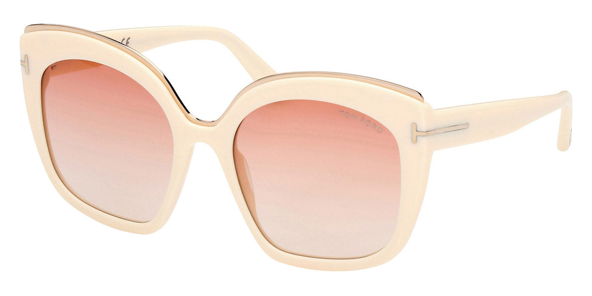 Tom Ford® FT0944 Chantalle FT0944 Chantalle 25T 55 - Shiny Ivory With Rose Gold Sunglasses