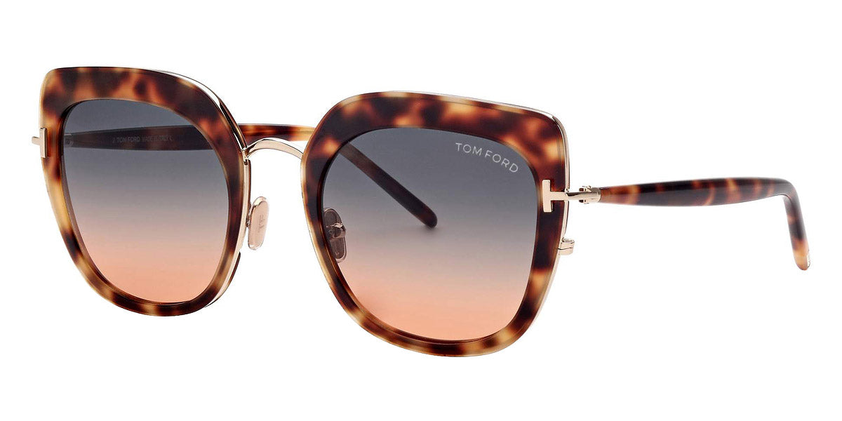 Tom Ford® FT0945 Virginia FT0945 Virginia 53P 55 - Shiny Blonde Havana And Rose Gold Sunglasses