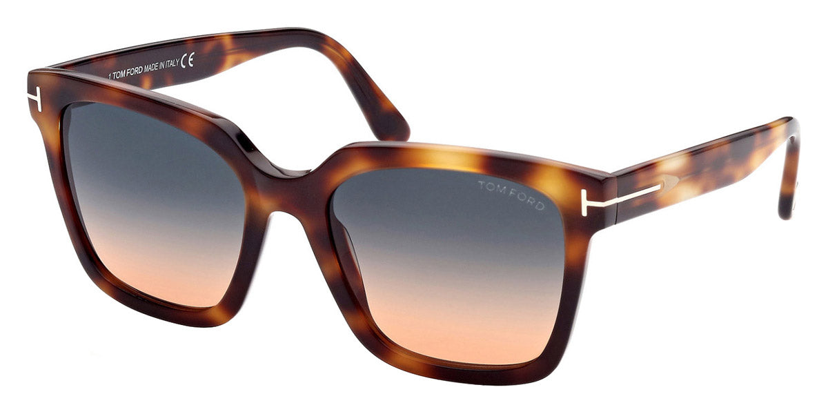 Tom Ford® FT0952 Selby FT0952 Selby 53P 55 - 53P - Shiny Medium Blonde Havana / Gradient Blue-To-Orange Lenses Sunglasses