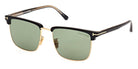 Tom Ford® FT0997-H Hudson-02 FT0997-H Hudson-02 01N 55 - 01N - Shiny Yellow Gold, t" Logo / Green Barberini Lenses" Sunglasses