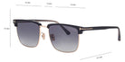 Tom Ford® FT0997-H Hudson-02 FT0997-H Hudson-02 02D 55 - 02D - Shiny Rose Gold, t" Logo / Polarized Gradient Smoke Lenses" Sunglasses