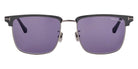 Tom Ford® FT0997-H Hudson-02 FT0997-H Hudson-02 51V 55 - 51V - Shiny Light Ruthenium, t" Logo / Blue Lenses" Sunglasses