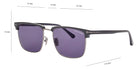 Tom Ford® FT0997-H Hudson-02 FT0997-H Hudson-02 51V 55 - 51V - Shiny Light Ruthenium, t" Logo / Blue Lenses" Sunglasses