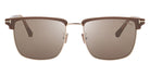 Tom Ford® FT0997-H Hudson-02 FT0997-H Hudson-02 52L 55 - 52L - Shiny Pale Gold, t" Logo / Roviex With Gunmetal Flash Lenses" Sunglasses