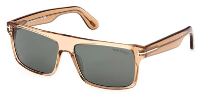 Tom Ford® FT0999 Philippe-02 FT0999 Philippe-02 45N 58 - 45N - Shiny Transparent Beige, t" Logo / Green Lenses" Sunglasses