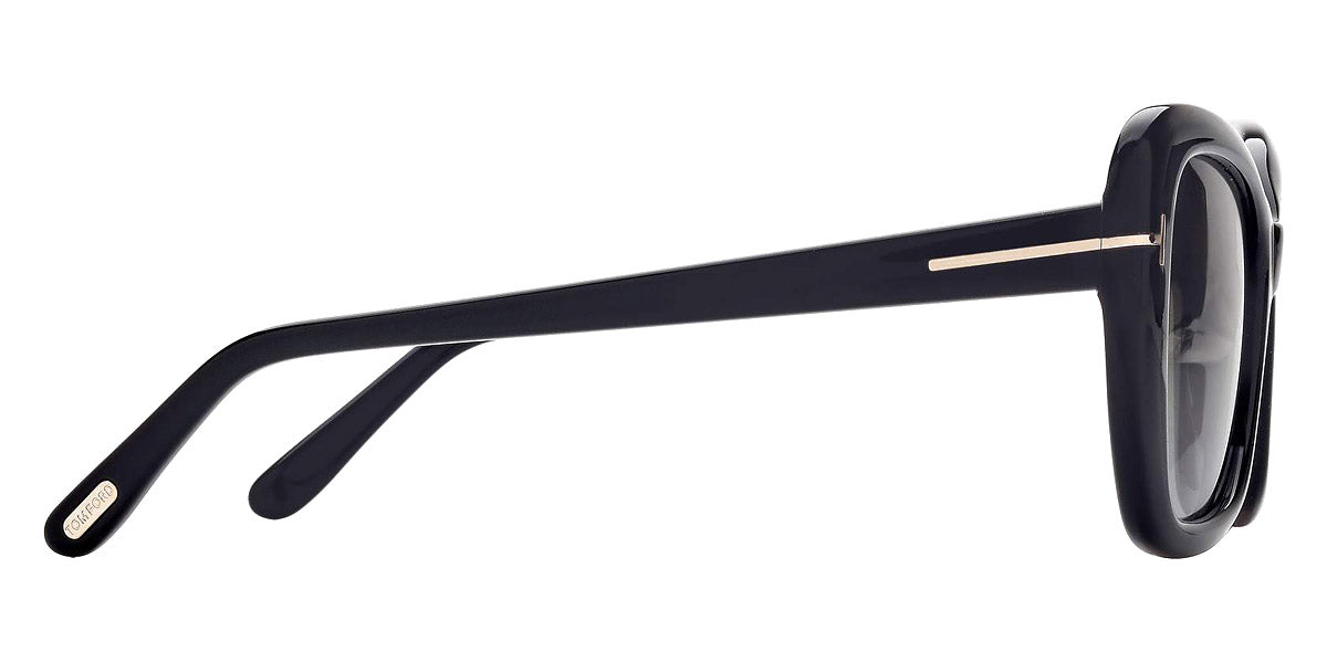 Tom Ford® FT1008 Maeve FT1008 Maeve 01B 55 - 01B - Shiny Black, t" Logo / Gradient Smoke Lenses" Sunglasses