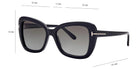 Tom Ford® FT1008 Maeve FT1008 Maeve 01B 55 - 01B - Shiny Black, t" Logo / Gradient Smoke Lenses" Sunglasses