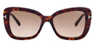 Tom Ford® FT1008 Maeve FT1008 Maeve 52F 55 - 52F - Shiny Dark Havana, t" Logo / Gradient Brown Lenses" Sunglasses