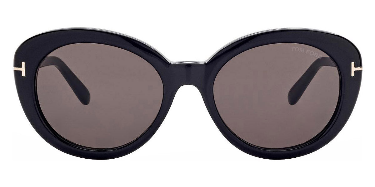 Tom Ford® FT1009 Lily-02 FT1009 Lily-02 01A 55 - 01A - Shiny Black, t" Logo / Smoke Lenses" Sunglasses