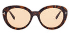 Tom Ford® FT1009 Lily-02 FT1009 Lily-02 52E 55 - 52E - Shiny Dark Havana, t" Logo / Photochromic Peach Lenses" Sunglasses