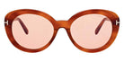 Tom Ford® FT1009 Lily-02 FT1009 Lily-02 53Y 55 - 53Y - Shiny Blonde Havana, t" Logo / Photochromic Pink Lenses" Sunglasses