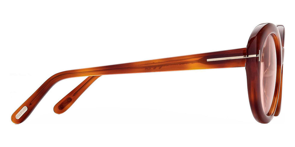Tom Ford® FT1009 Lily-02 FT1009 Lily-02 53Y 55 - 53Y - Shiny Blonde Havana, t" Logo / Photochromic Pink Lenses" Sunglasses