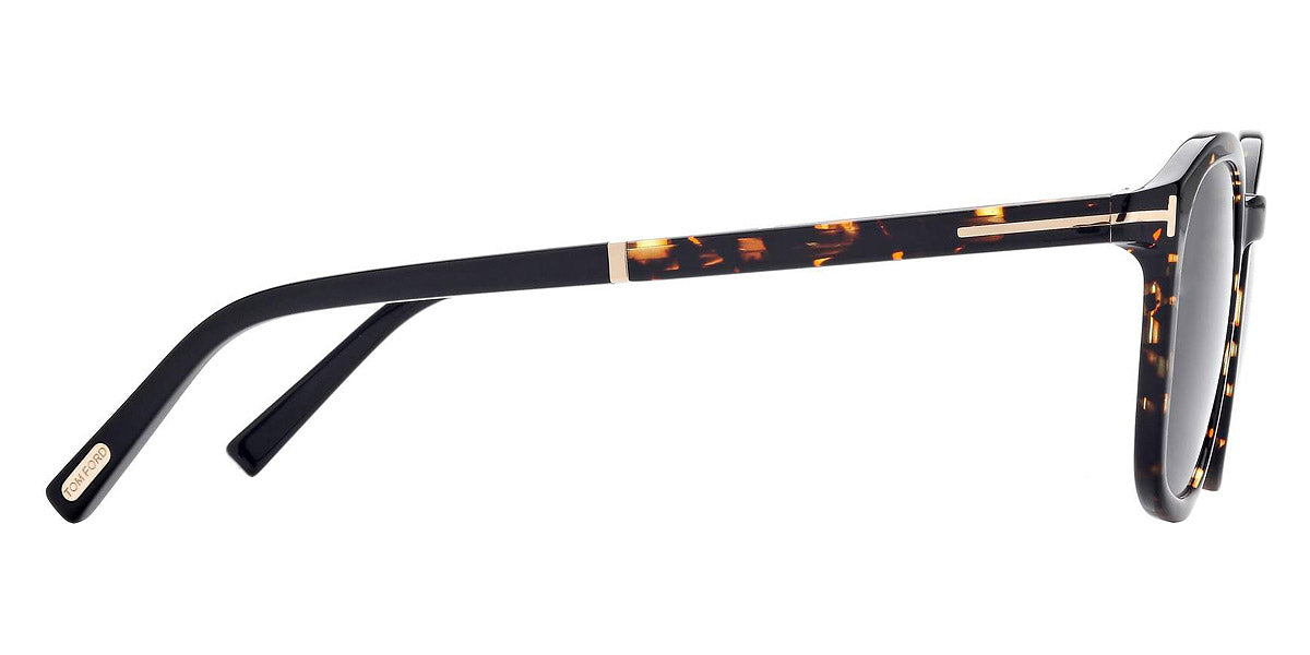 Tom Ford® FT1020 Jayson FT1020 Jayson 52A 52 - 52A - Shiny Dark Havana And Black, t" Logo / Smoke Lenses" Sunglasses